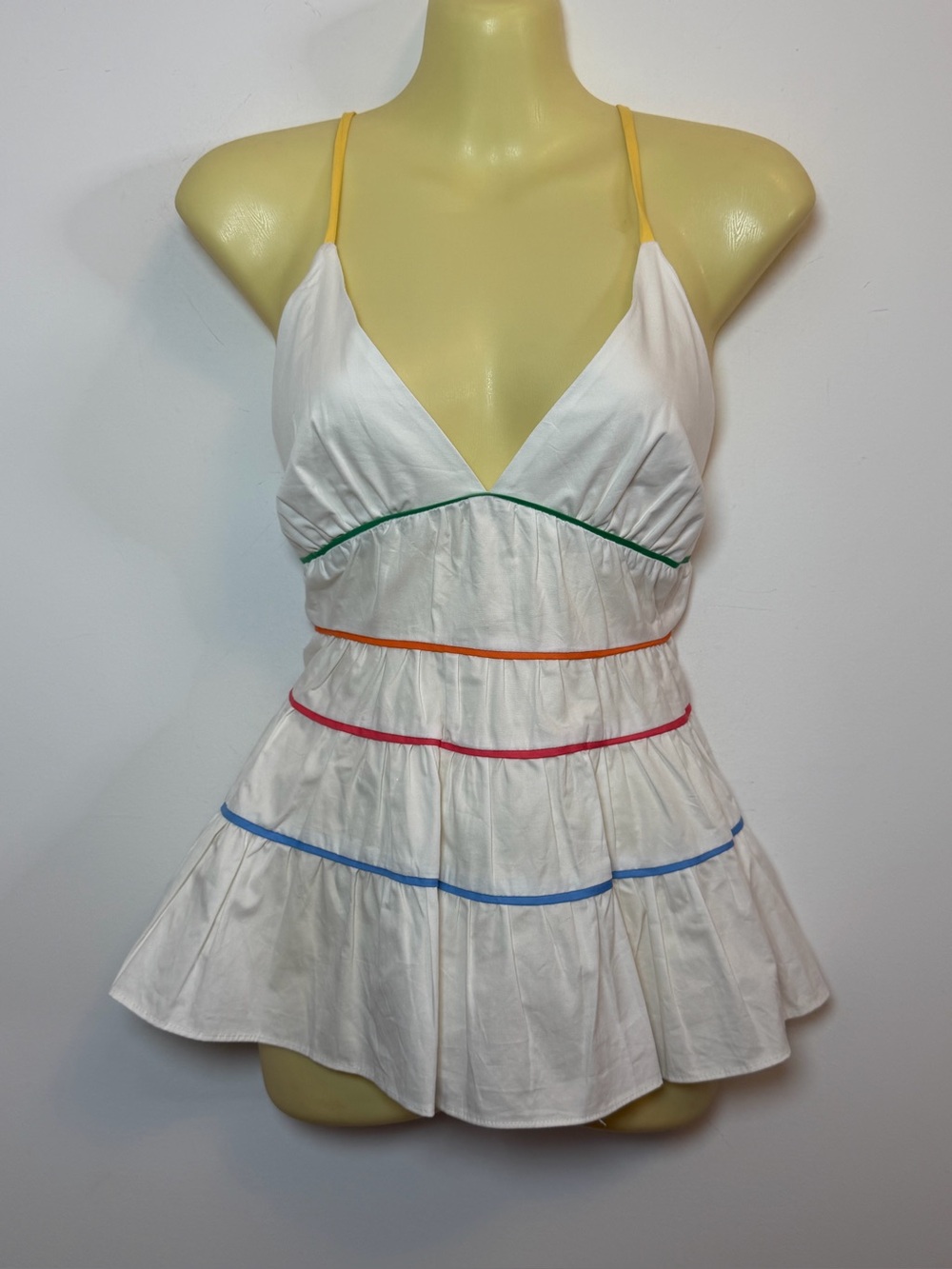 DO + BE White Tiered Babydoll Top